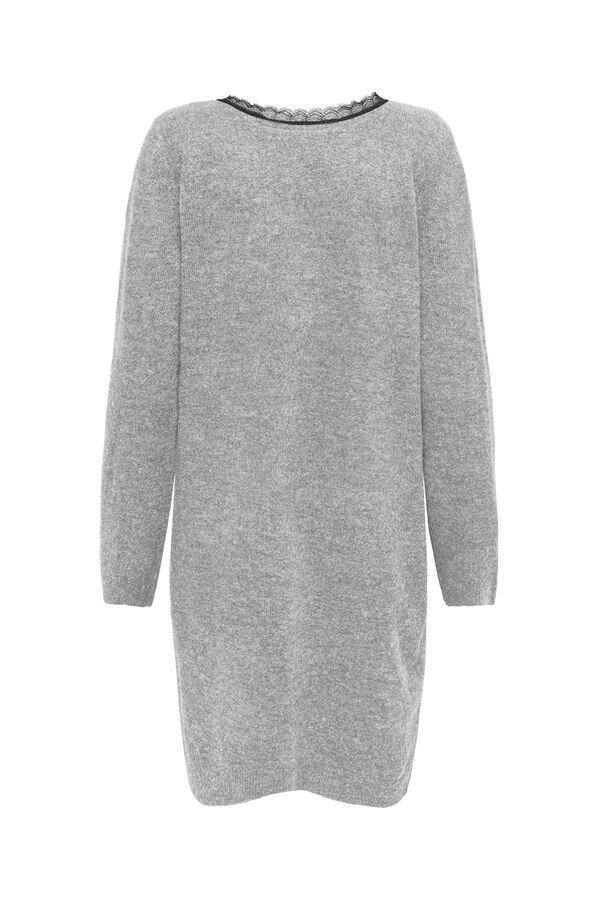 Only Vestido curto de malha revers&iacute;vel cinzento