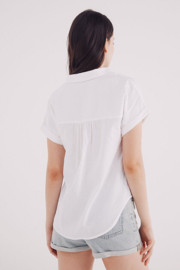 Springfield Blusa lace insertado marfil