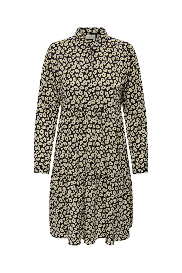 JDY Vestido estampado camiseiro cru