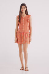 Springfield Falda goma nido de abeja estampada azul