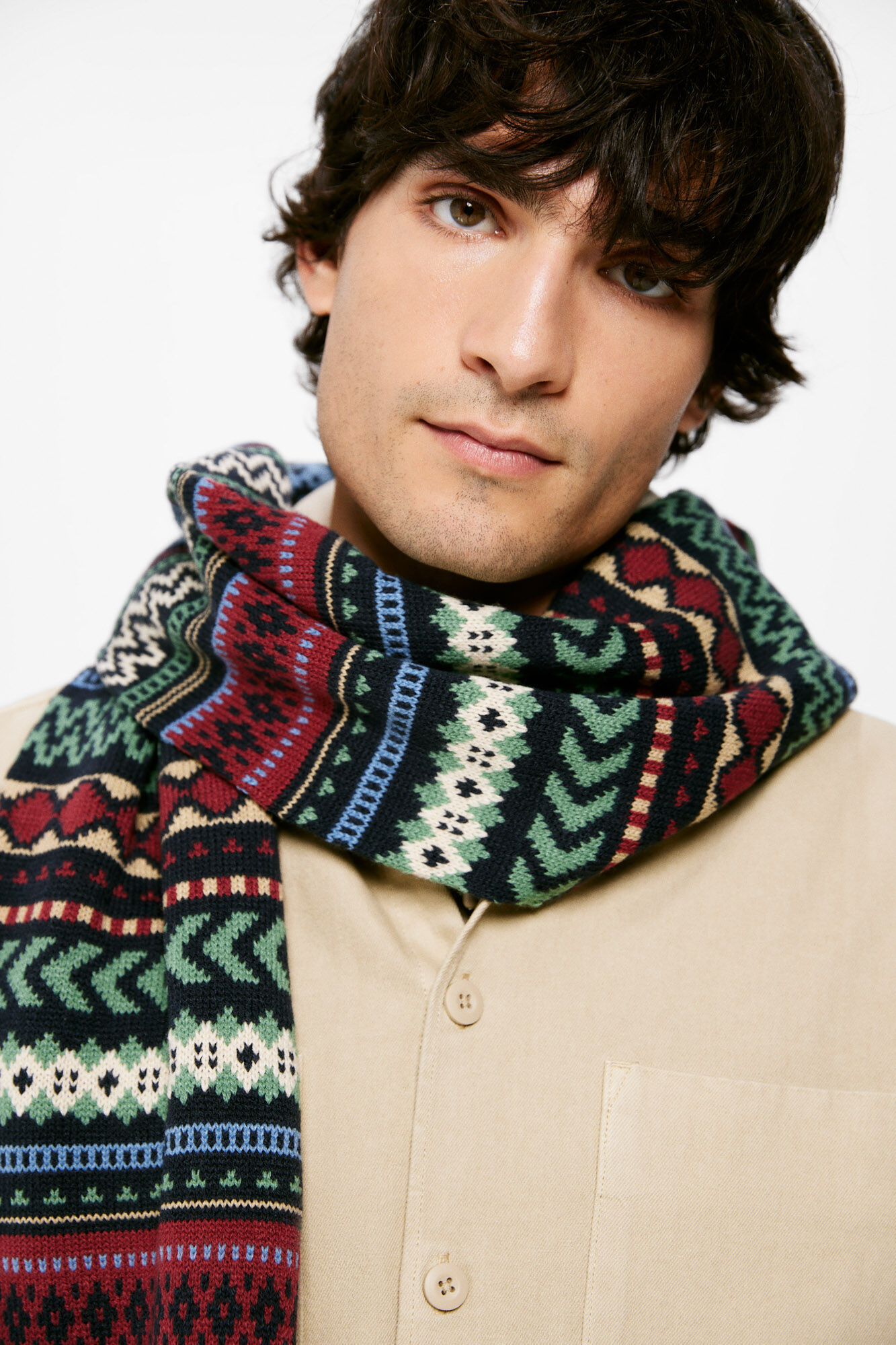 Springfield Cachecol jacquard multicor azul