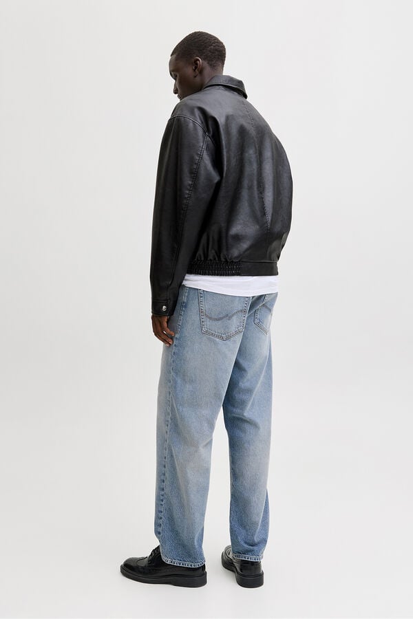 Jack & Jones Cazadora bomber polipiel negro