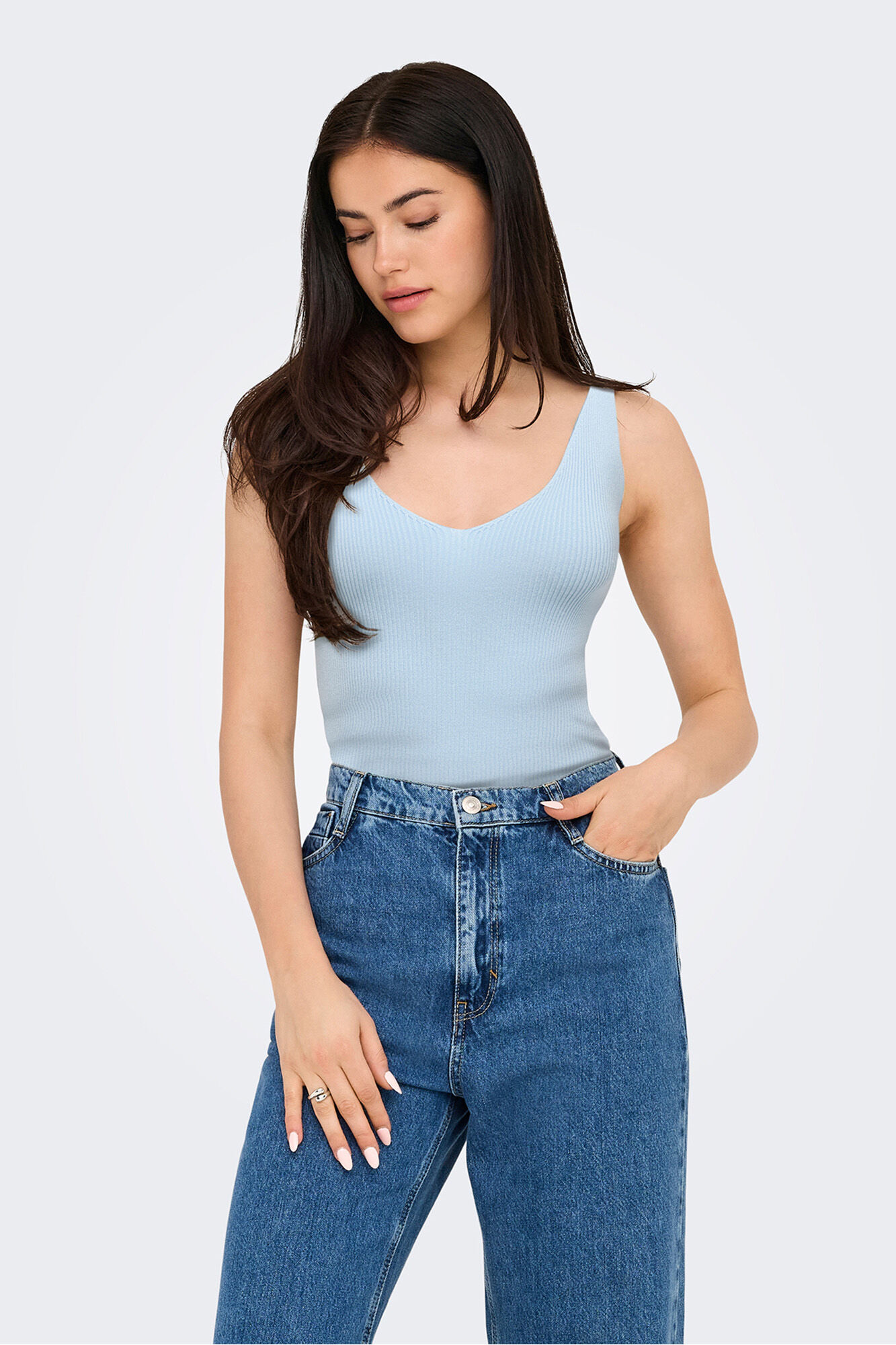 JDY Camiseta tirantes punto