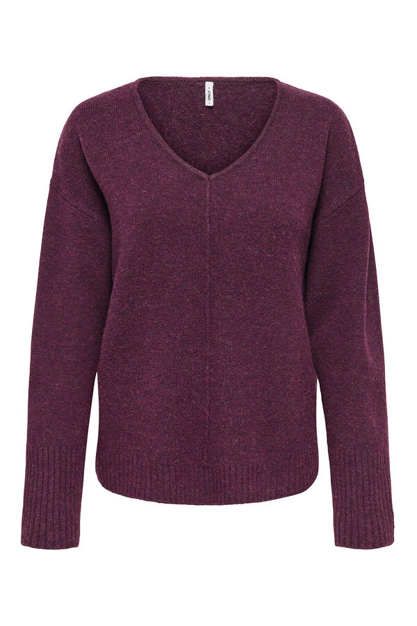 Only camisola com gola em V estampado