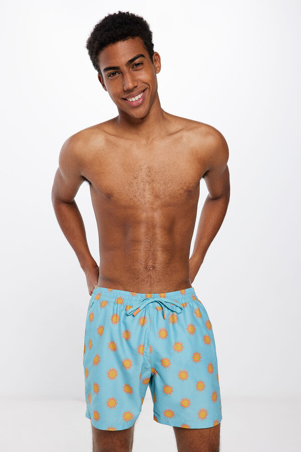 Springfield Bañador estampado flores turquesa