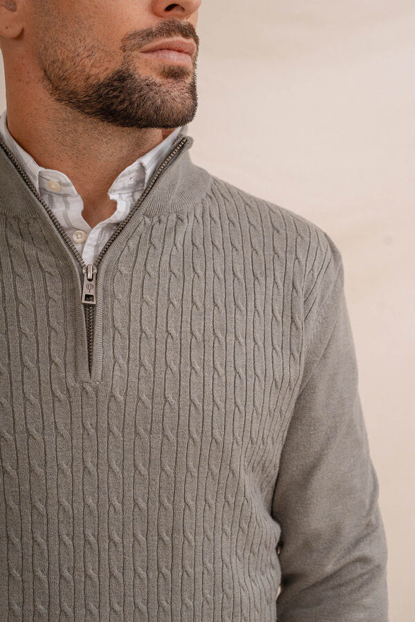 Celopman Camisa com z&iacute;per  verde