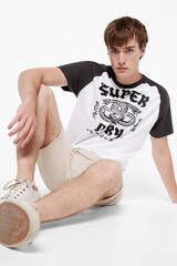 Superdry Camiseta gráfica Retro Rock con manga raglán blanco