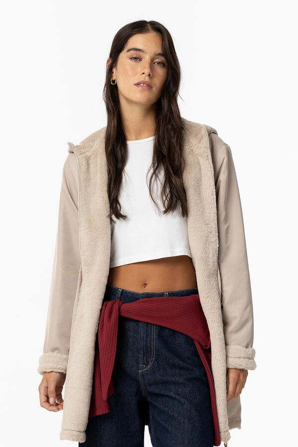 Tiffosi Chaqueta Reversible con Capucha beige