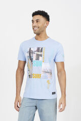 Brave Soul T-shirt estampada com manga curta azul