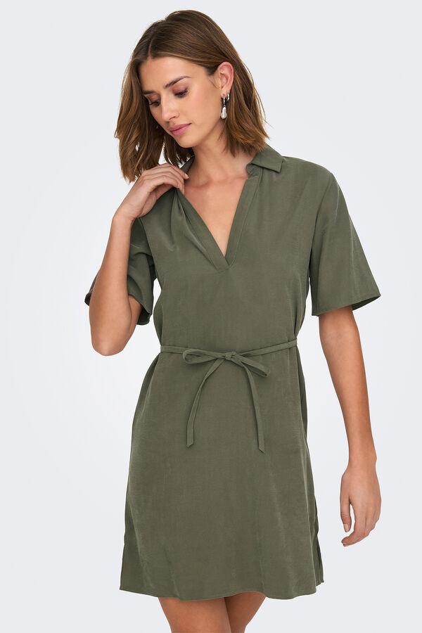 JDY Vestido de manga 2/4 verde