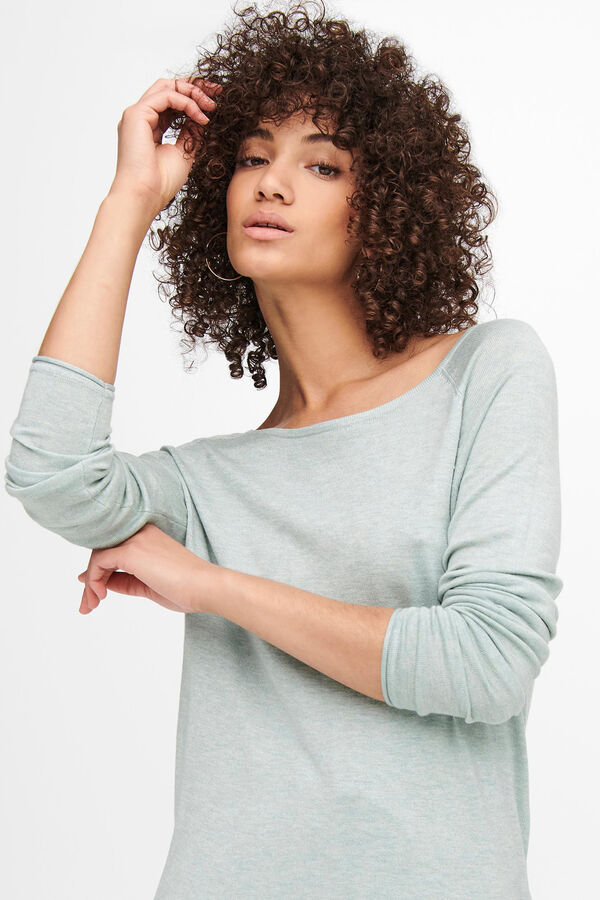 Only Jersey de punto cuello redondo azul