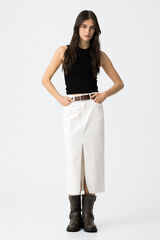 Tiffosi Falda Midi con Abertura Delantera blanco