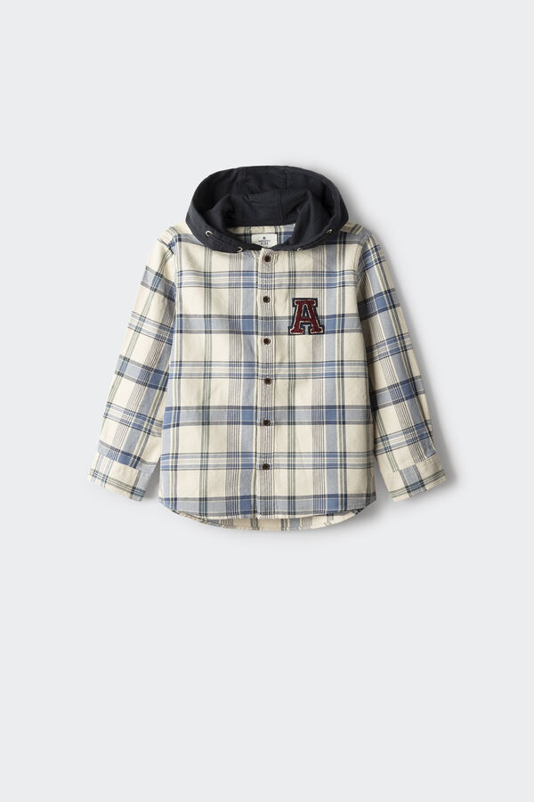 Springfield Kids Camisa cuadros capucha ni&ntilde;o blanco