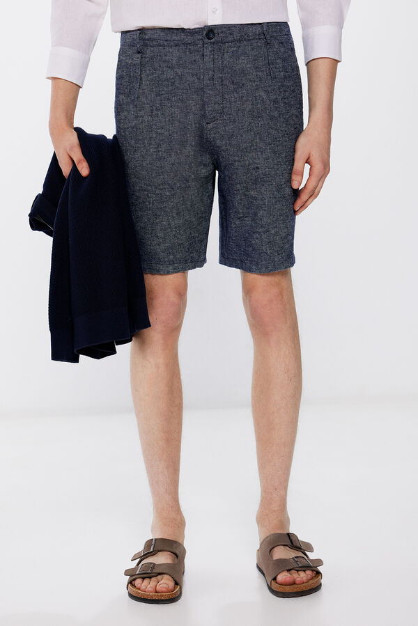 Springfield Bermuda linho leve azul