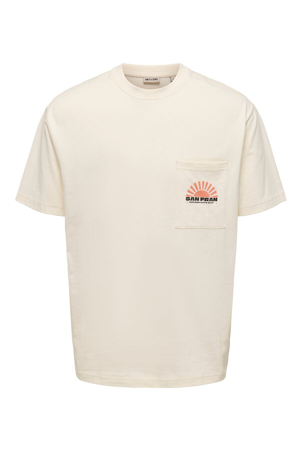 Only & Sons Camiseta manga corta bolsillo blanco