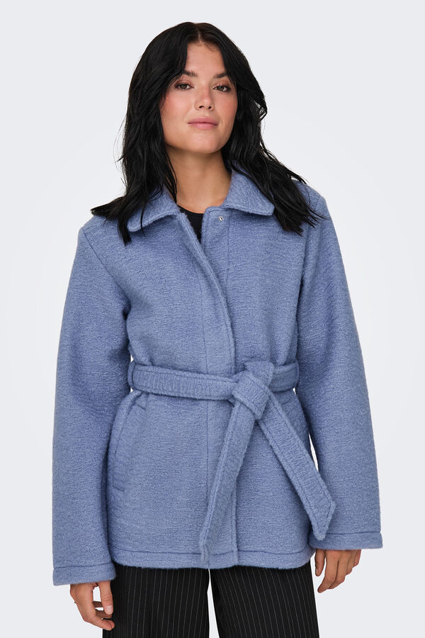 Only Trench de pa&ntilde;o azul