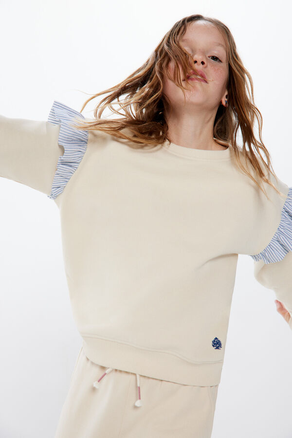 Springfield Kids Sweatshirt folho ombros menina bege