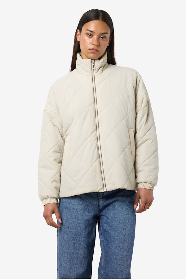 Noisy May Chaqueta quilted cremallera gris