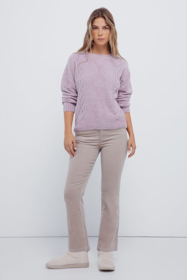 Springfield Jersey chenilla cable knit morado/lila