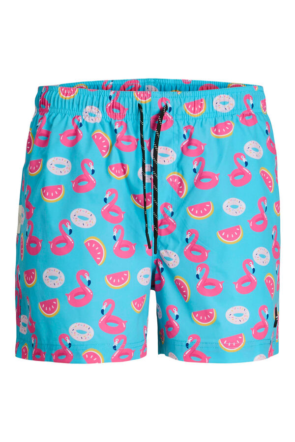 Jack & Jones PLUS Maiô estampado PLUS azul