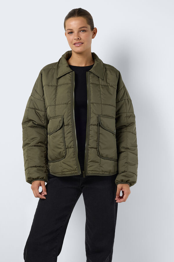 Noisy May Chaqueta acolchada ligera con cremallera verde