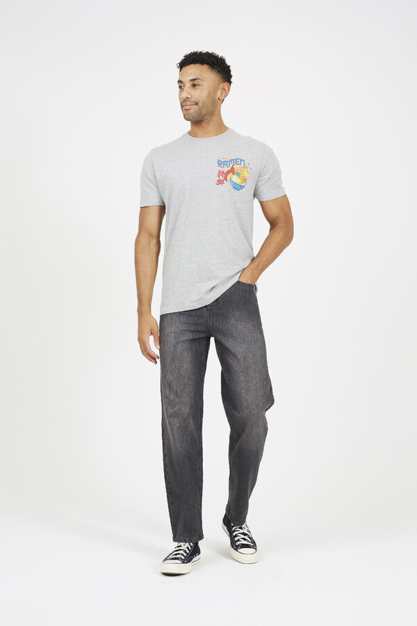 Brave Soul Camiseta com estampado nas costas cinzento