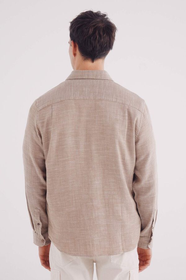 Springfield Camisa r&uacute;stica beige