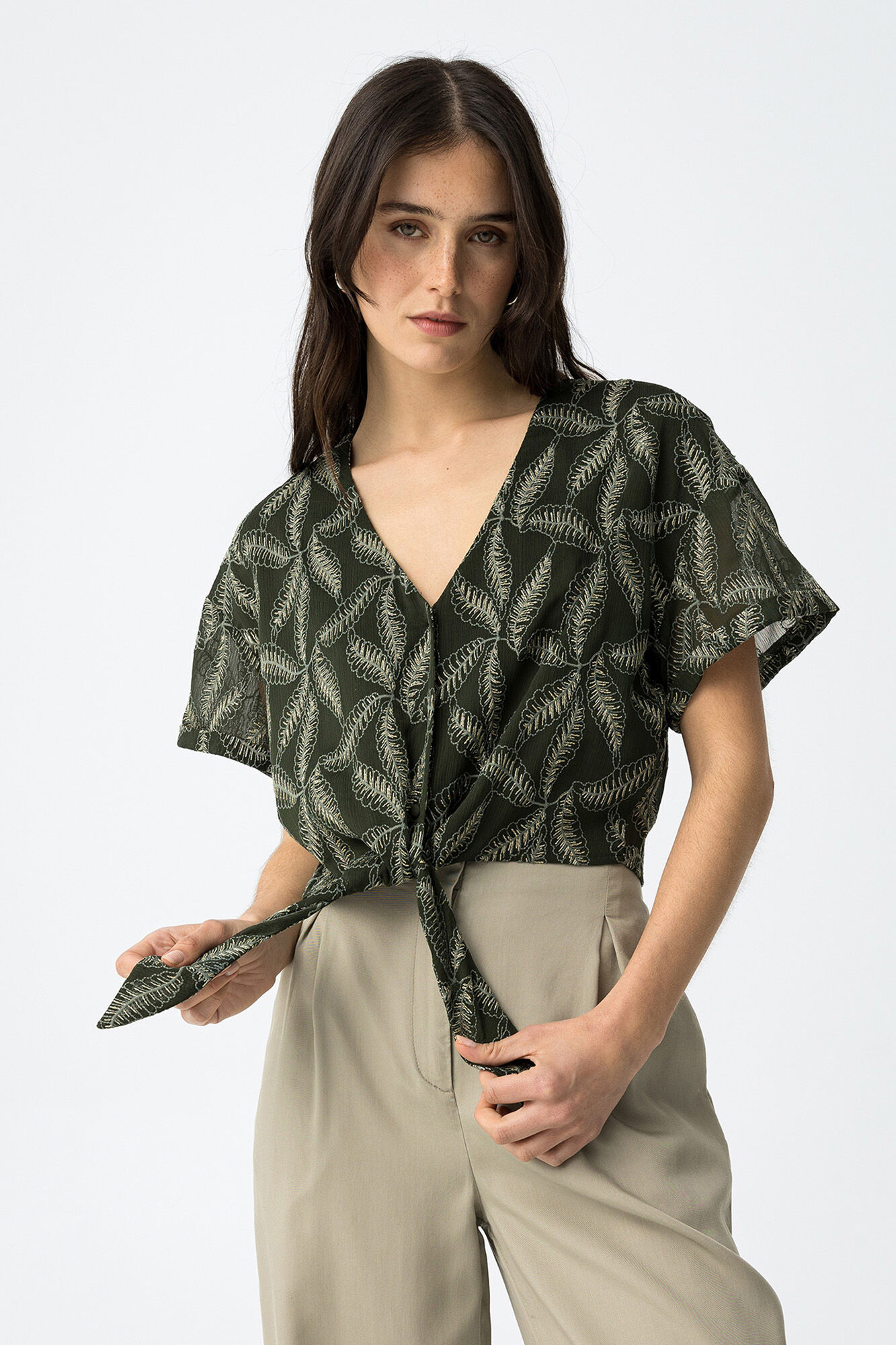 Tiffosi Camisa Cropped Estampada