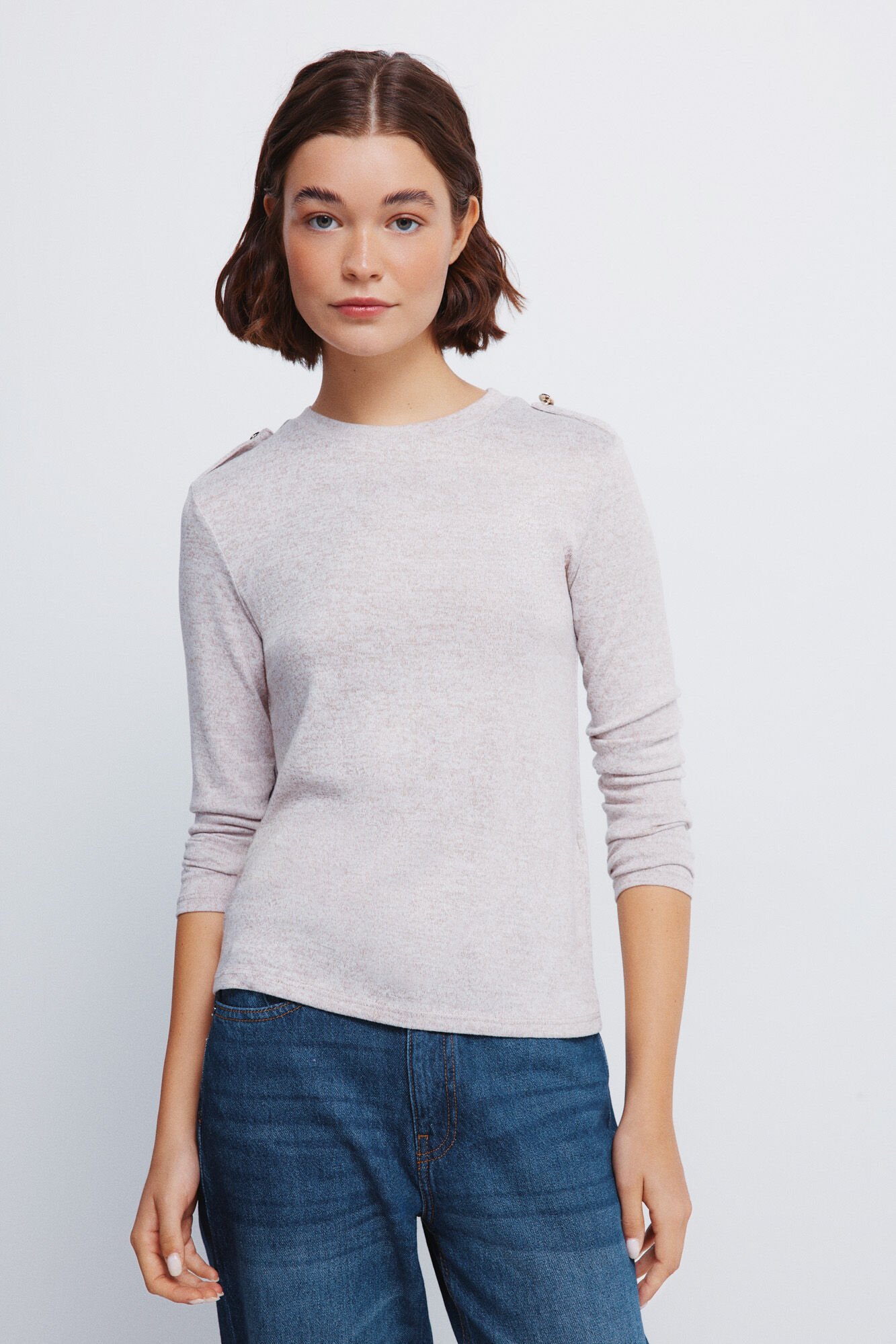 Springfield Camiseta punto cortado trabilla hombro