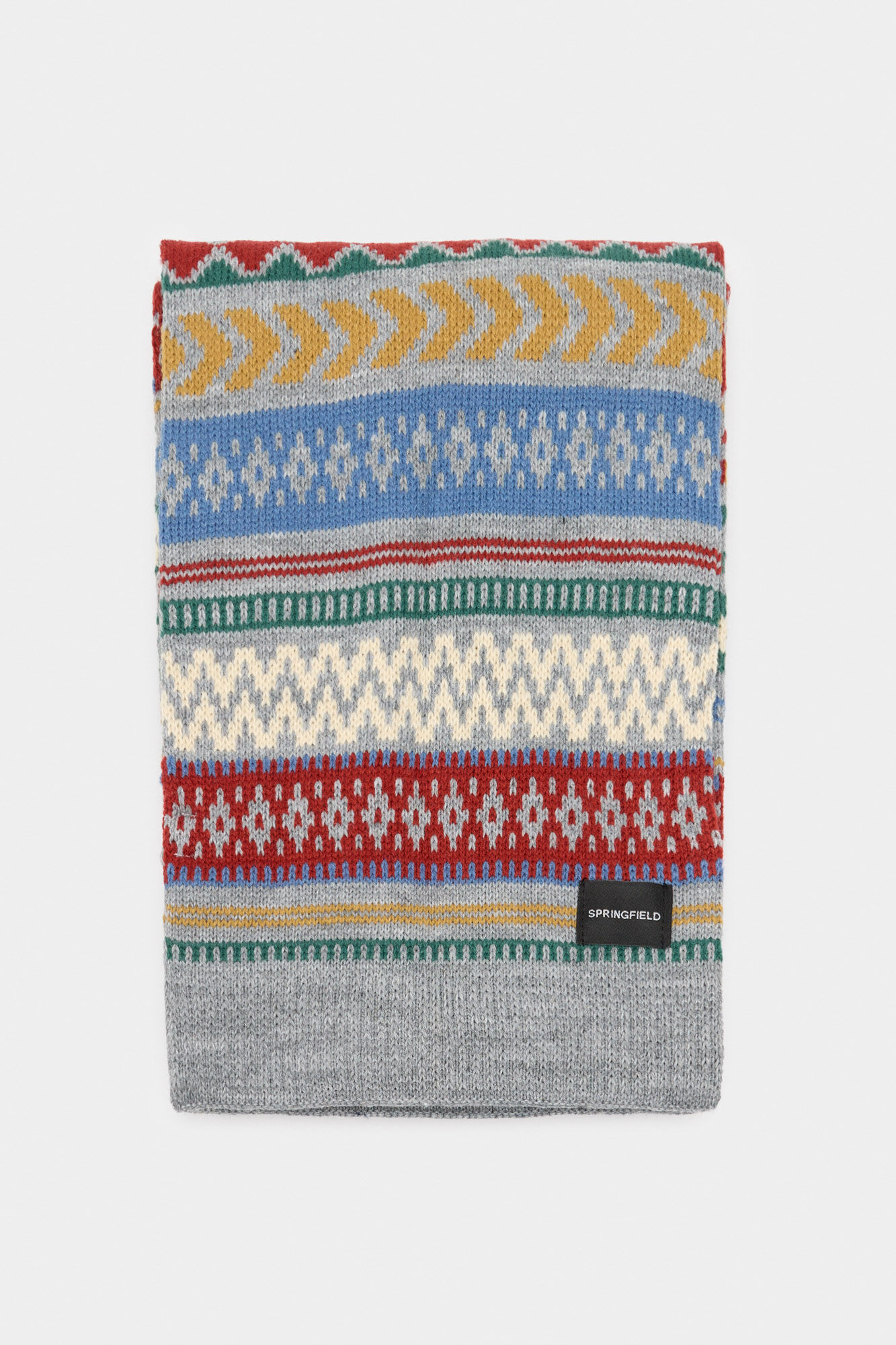 Springfield Cachecol jacquard multicolor cinzento