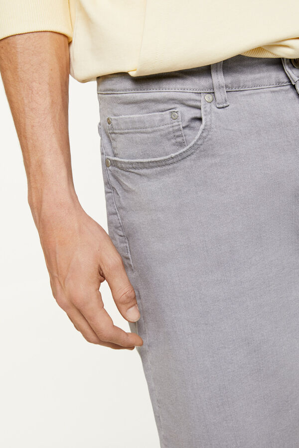 Springfield Bermudas jeans básicas regular cinzentas lavagem média cinza