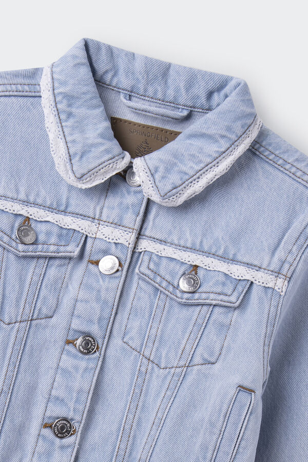 Springfield Kids Casaco denim folhos menina azul