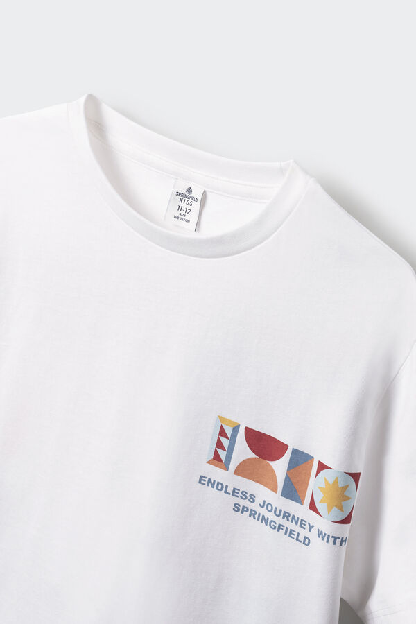 Springfield Kids Camiseta geometrica niño marfil