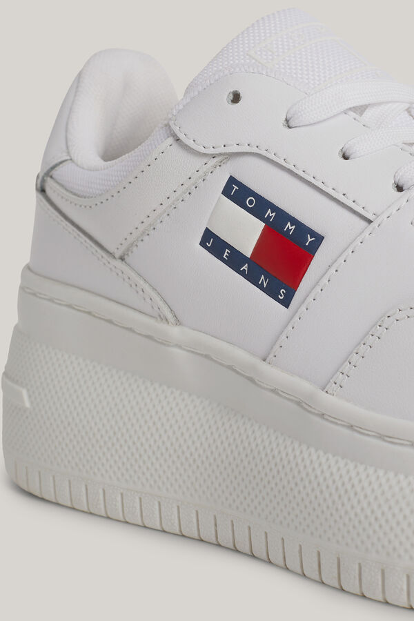 Tommy Jeans Plataforma basket de mujer Tommy Jeans con bandera blanco