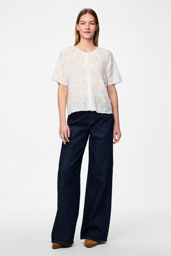 Pieces Blusa de manga curta  branco