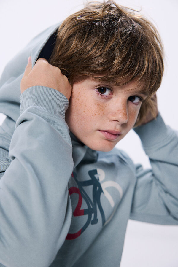 Springfield Kids Sweatshirt com capuz bicicleta menino azul