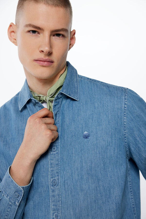 Springfield Camisa de ganga azul