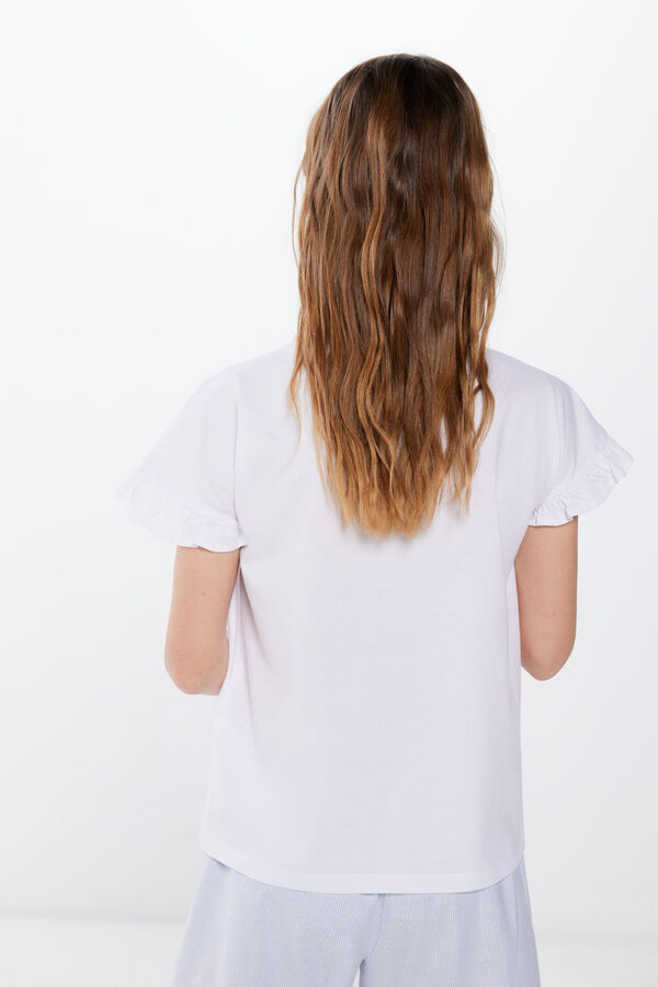 Springfield Kids Camiseta flores bici niña blanco