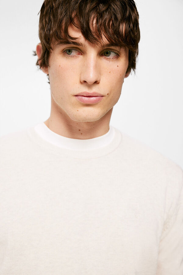 Springfield Camisola b&aacute;sica cotoveleiras branco