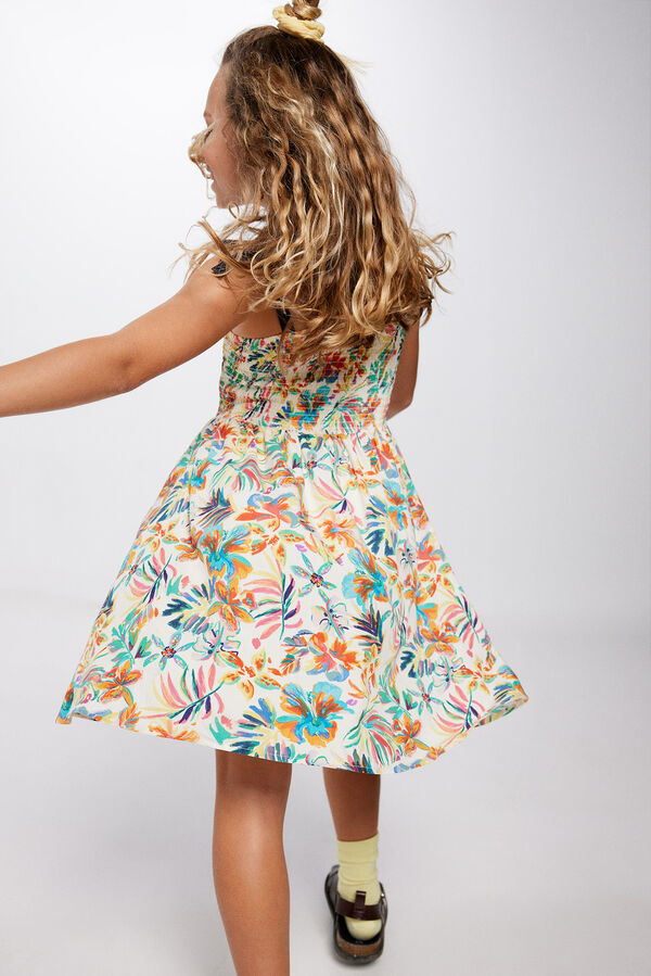 Springfield Kids Vestido al&ccedil;as flores menina azul