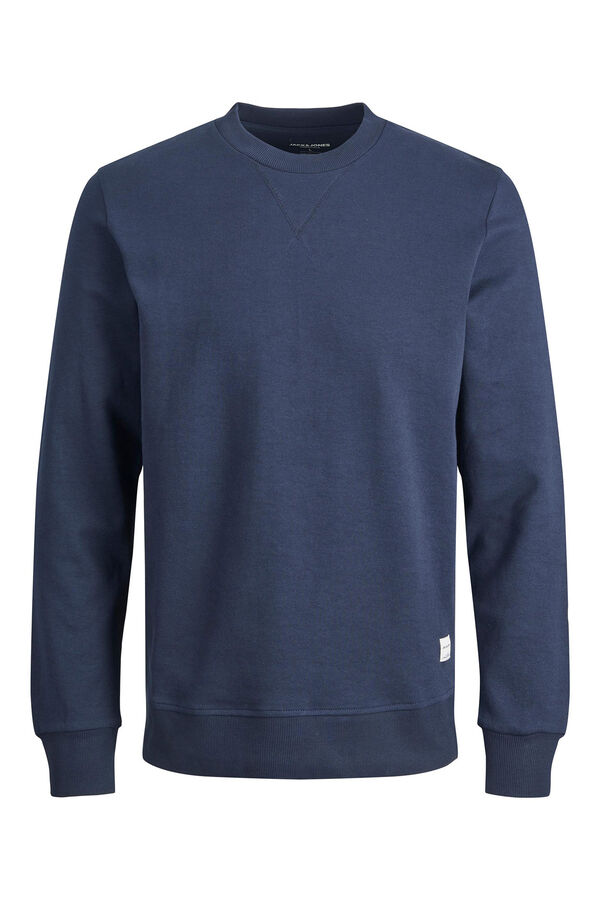 Jack & Jones PLUS Sudadera cuello redondo b&aacute;sica PLUS azul