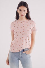Springfield Camiseta estampado de frutas rosa
