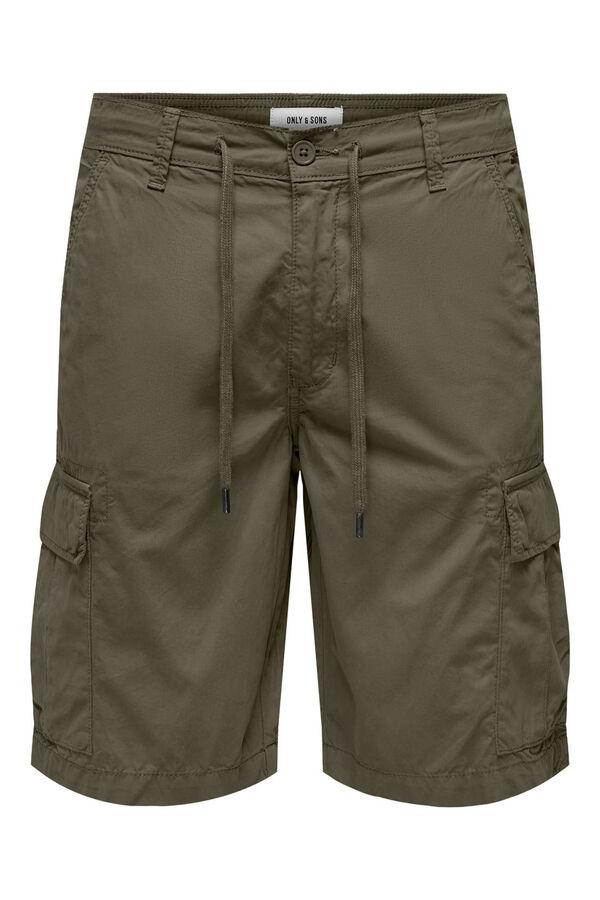 Only & Sons Cal&ccedil;a bermuda estilo cargo de homem verde