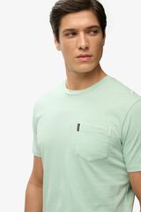 Superdry T-shirt manga curta b&aacute;sica com bolso verde