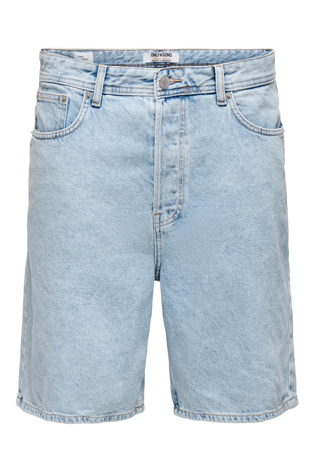 Only & Sons Shorts denim masculinos com modelagem solta
