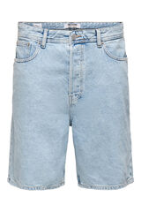 Only & Sons Shorts denim masculinos com modelagem solta azul