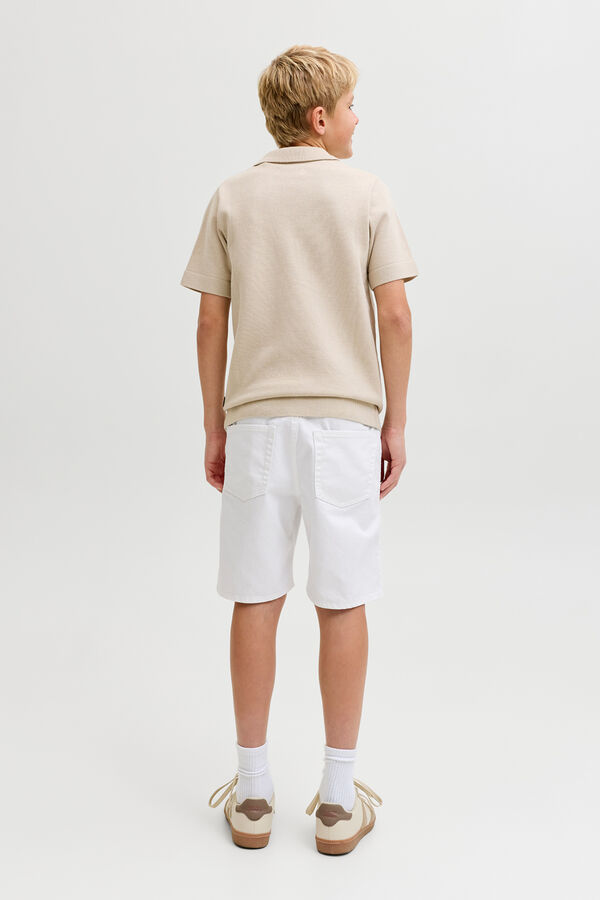 Jack & Jones Junior Bermuda denim regular b&aacute;sica branco