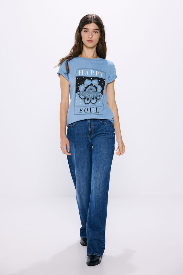 Springfield Camiseta gr&aacute;fica &eacute;tnica azul