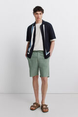 Springfield Bermuda lino comfort slim fit verde