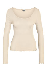 Noisy May Top de algod&oacute;n manga larga blanco